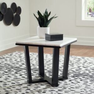 Fostead End Table, White/Espresso