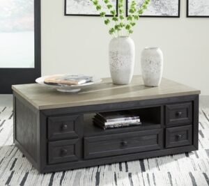 Foyland Lift-Top Coffee Table, Black/Brown