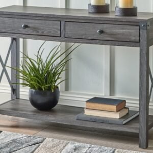 Freedan 2 Drawer Sofa/Console Table, Grayish Brown