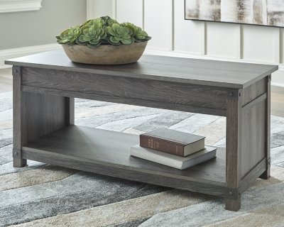 Freedan Lift Top Coffee Table with Storage, Grayish Brown