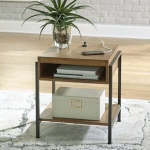 Fridley End Table, Brown/Black