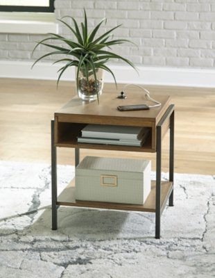 Fridley End Table, Brown/Black