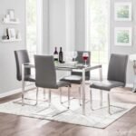 Fuji Dining Table, Clear, Metal