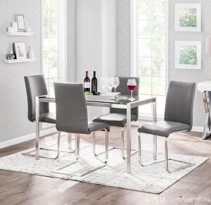 Fuji Dining Table, Clear, Metal
