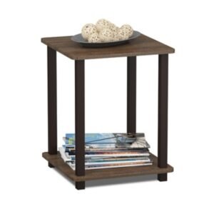 Furinno Simplistic End Tables (Set of 2), Walnut/Brown