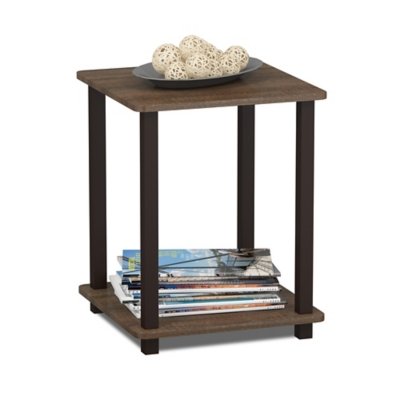 Furinno Simplistic End Tables (Set of 2), Walnut/Brown