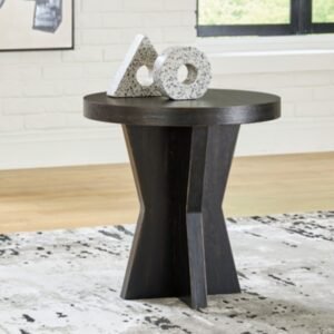 Galliden Round End Table, Black