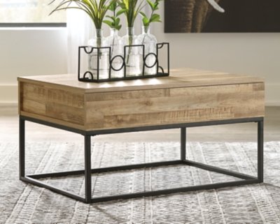 Gerdanet Lift Top Coffee Table with Storage, Natural