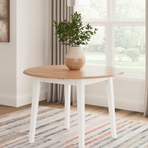 Gesthaven Dining Drop Leaf Table, Natural/White, Wood