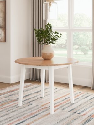 Gesthaven Dining Drop Leaf Table, Natural/White, Wood