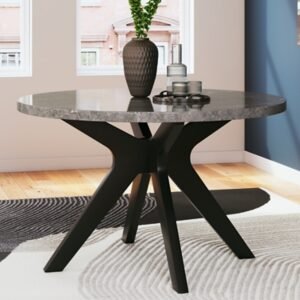 Glinari Dining Table, Taupe/Black, Marble/Stone or Stone Like/Wood
