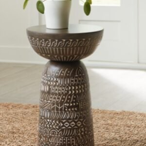 Hadcher Accent Table, Cream/Brown