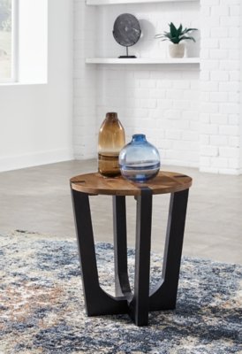 Hanneforth End Table, Brown/Black