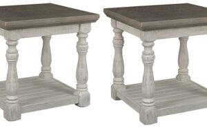Havalance 2 End Tables, Gray/White