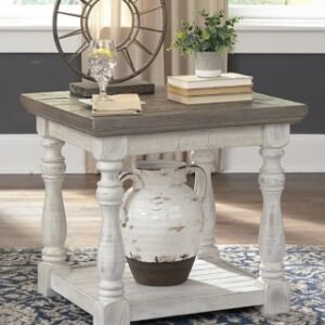 Havalance End Table, Gray/White