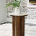 Henfield Accent Table, Beige/Brown