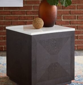 Henridge Accent Table, Black/White