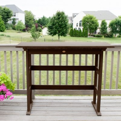 Highwood USA Lehigh Bar Height Balcony Table, Weathered Acorn