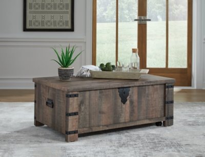 Hollum Lift-Top Coffee Table, Rustic Brown
