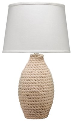 Home Accents Rope Table Lamp, Cream