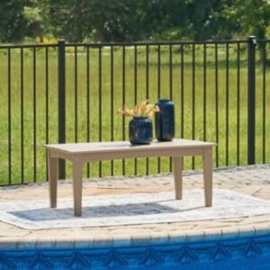 Hyland wave Outdoor Coffee Table, Driftwood