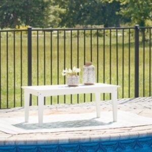 Hyland wave Outdoor Coffee Table, White