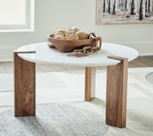 Isanti Coffee Table, White/Brown