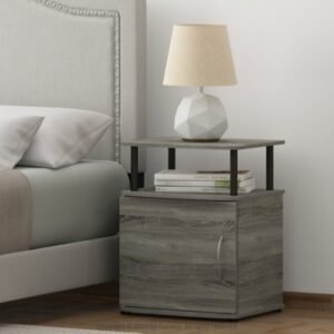 JAYA Utility Design End Table, French Oak Gray/Black