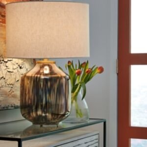 Jadstow Table Lamp, Black/Silver Finish