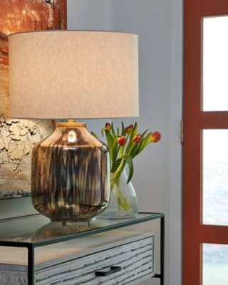 Jadstow Table Lamp, Black/Silver Finish