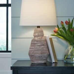 Jairburns Table Lamp (Set of 2), Brick Red/White