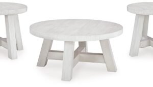 Jallison Coffee Table with 2 End Tables, Off White
