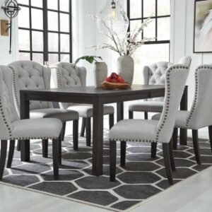 Jeanette Parsons-Style Dining Table, Black, Wood