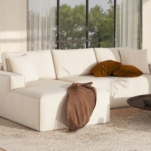 Jennifer Taylor Home Brenley 2-Piece Sectional Sofa, Porcelain Beige