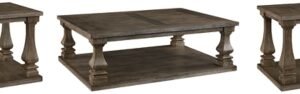 Johnelle Coffee Table with 2 End Tables, Gray