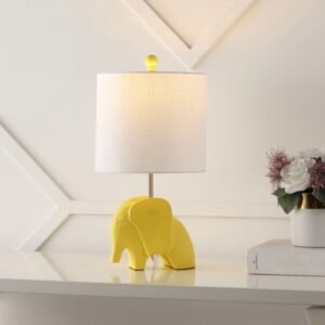 Jonathan Y Koda Elephant LED Kids Table Lamp, Yellow
