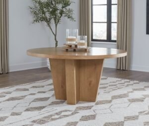 Kristiland Dining Table, Light Brown, Wood