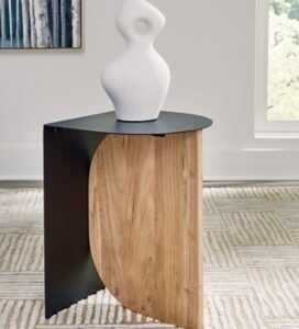 Ladgate Accent Table, Black/Natural