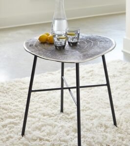 Laverford End Table, Chrome/Black