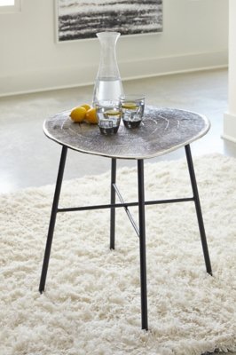 Laverford End Table, Chrome/Black