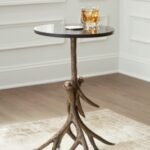 Lemkins Accent Table, Black/Antique Gold Finish