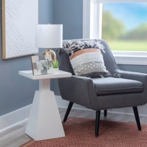 Linon Cannon Side Table, White