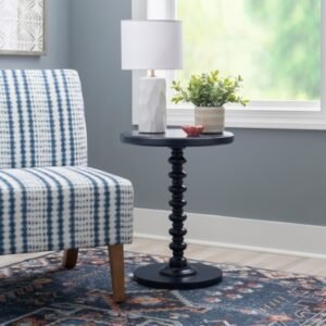 Linon Elina Side Table, Navy Blue
