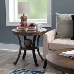Linon Owens Side Table, Umber Brown