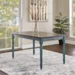 Linon Wesley Dining Table, Teal Blue