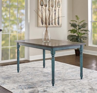 Linon Wesley Dining Table, Teal Blue