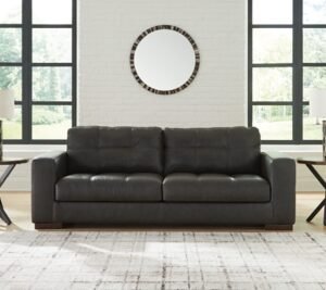 Luigi Leather Sofa Leather, Thunder