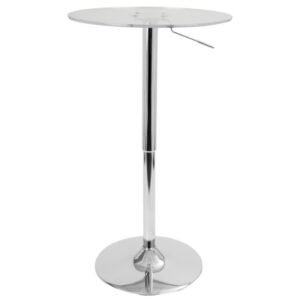 LumiSource Adjustable Height Bar Table , Clear, Metal