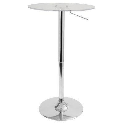 LumiSource Adjustable Height Bar Table , Clear, Metal