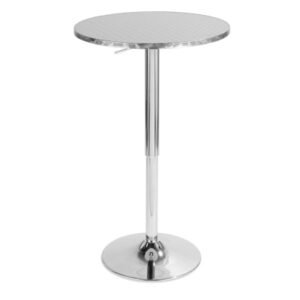 LumiSource Bistro Bar Table , Silver, Metal